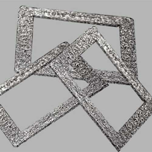 Rectangular shape compressed knitted mesh gasket. 